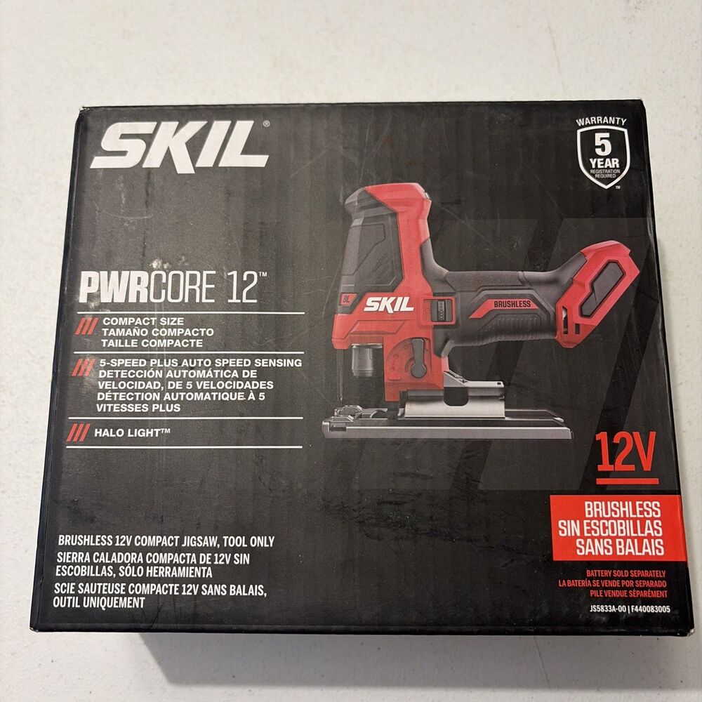 SKIL PWR CORE 12 12V Brushless Variable Speed Keyless Cordless Jigsaw -Tool Only